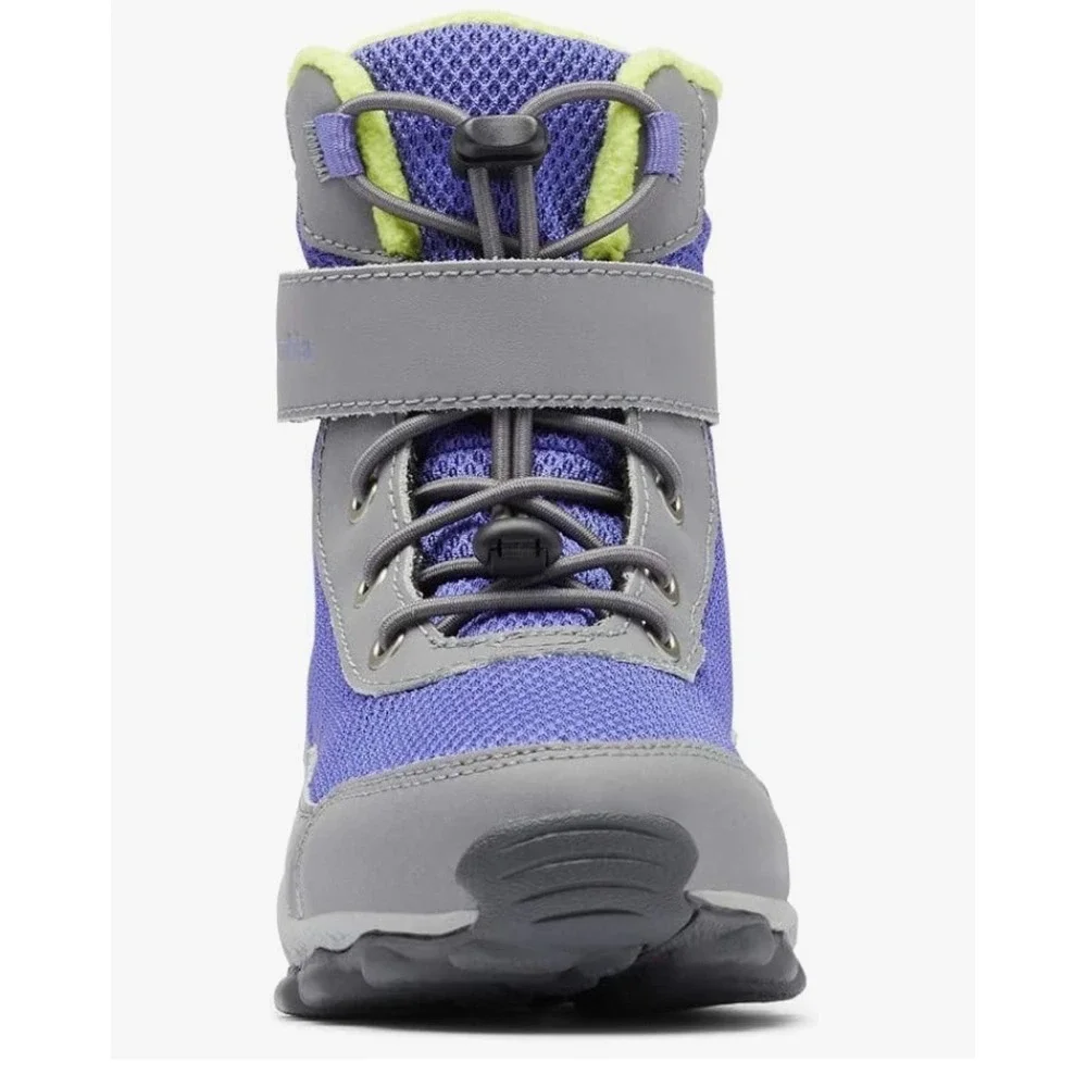Columbia Kids Waterproof Purple Gray Mesh Winter Snow Boots Hook an Loop size 13